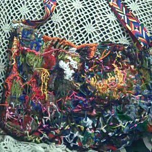 Multi Colored fiber art bag handmade